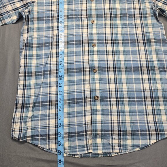Outdoor Life Men’s Blue Plaid Short Sleeve Button-Up Shirt Size S Cotton - Picture 4 of 14